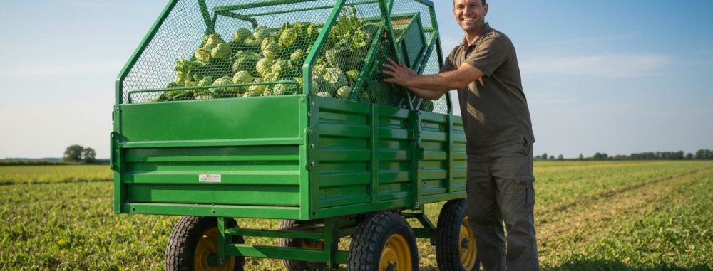 Chariot récolte fruits assistance électrique pour maraîchers et arboriculteurs