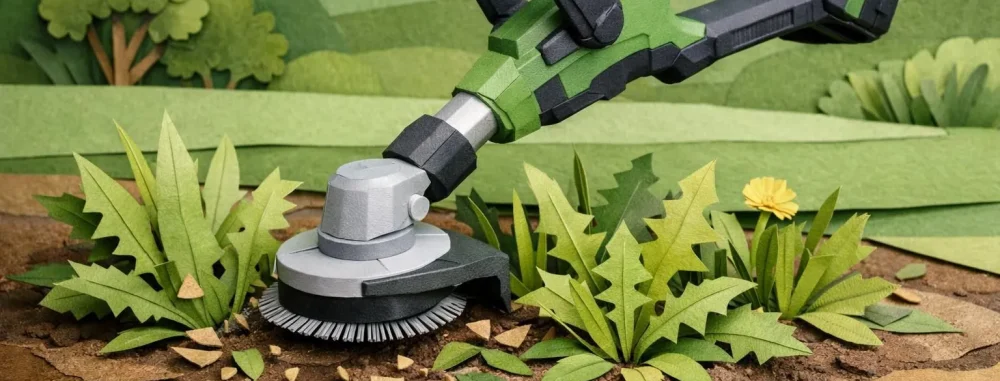 Désherbeuse électrique batterie innovante pour un entretien professionnel et écoresponsable des espaces verts.