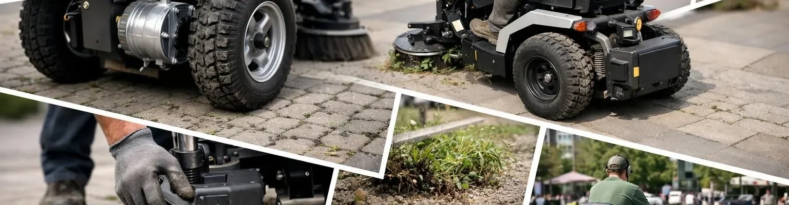 Professionnel utilisant un chariot assistance électrique désherbage pour un travail ergonomique et efficace.